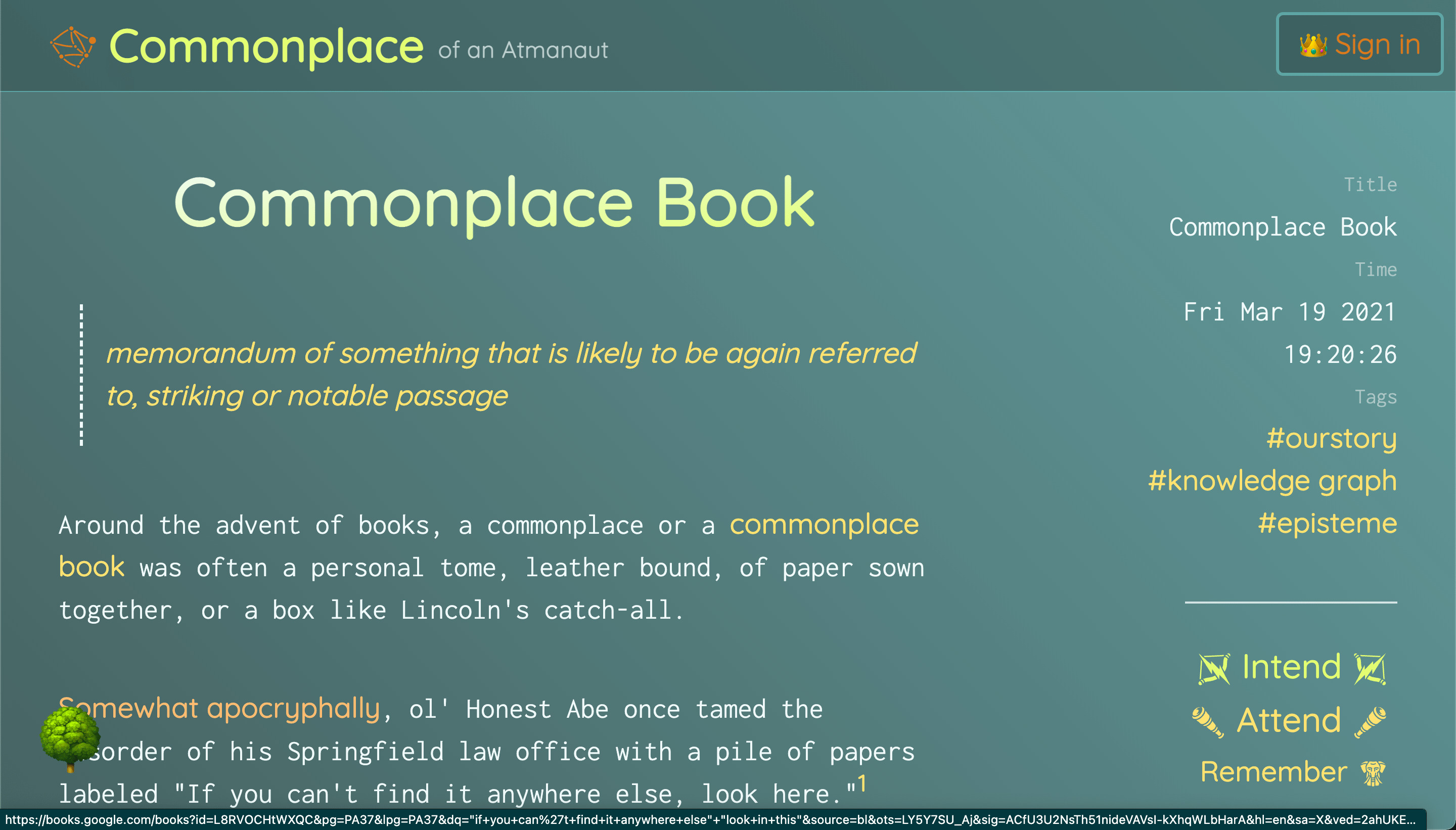 Commonplace is a catch-all for	partial concepts.