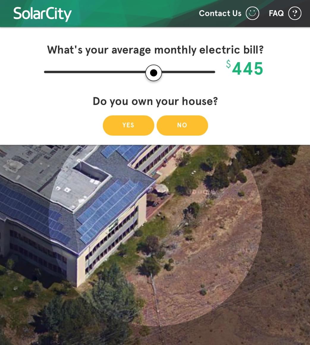 The crux and boon of SolarCity Go was the live power bill calculator.