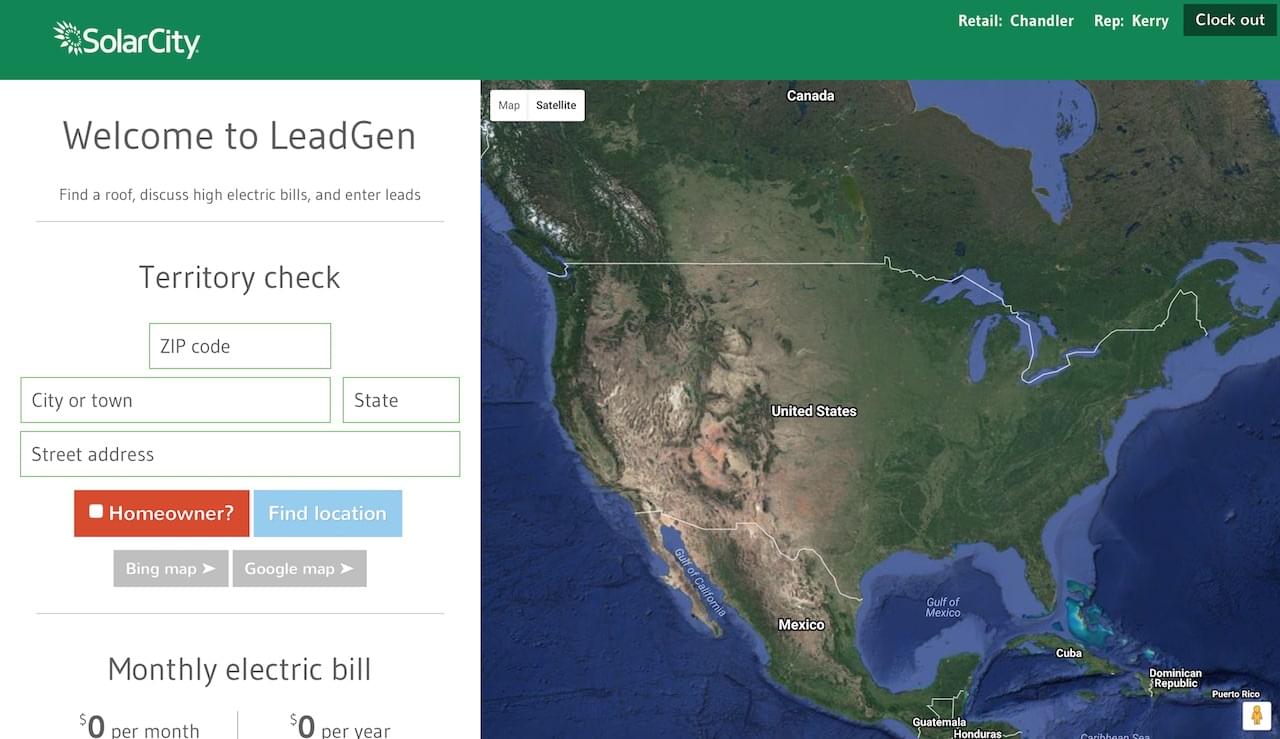 The launch screen of Leadgen, my field sales lead entry app. This was a solo project, built from scratch with Node.js